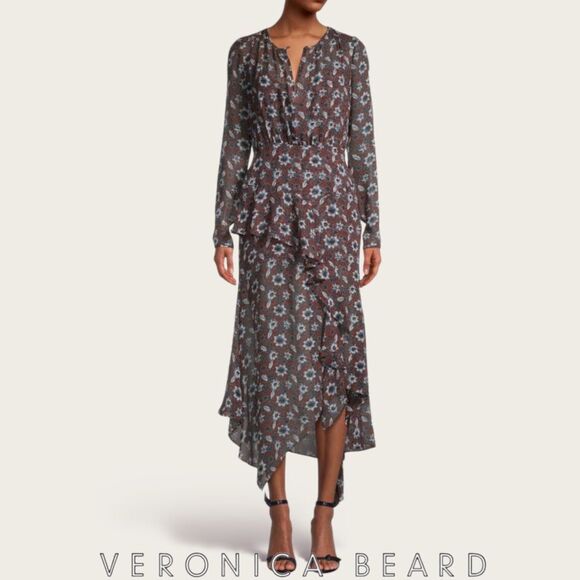 VERONICA BEARD **NWT** Sazan Floral Silk Dressing Clay Multi - Picture 3 of 10